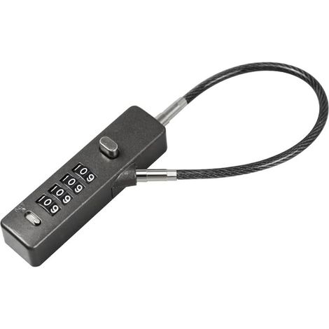 Kombinationskabelschloss – Verschiedene Größen (12", 24" und 48"), zurücksetzbarer 4-stelliger Code, robustes Stahlseil – langlebige Sicherheit, Schwarz (1/5)