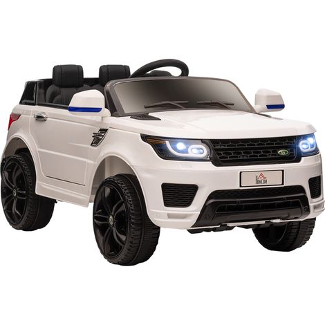 Voiture électrique enfant 12V double moteur, 3-5 km/h, véhicule blanc pour enfant (1/5)
