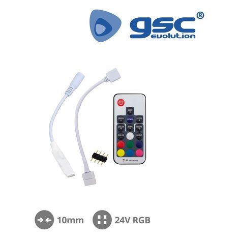 Controlador + Clip 4 pins para tira LED RGB