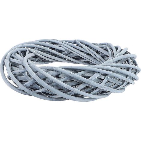 Couronne de rotin naturel et d'osier, guirlande argentée faite main, décoration festive pour porte, mur ou fenêtre, lot de 3 (1/5)
