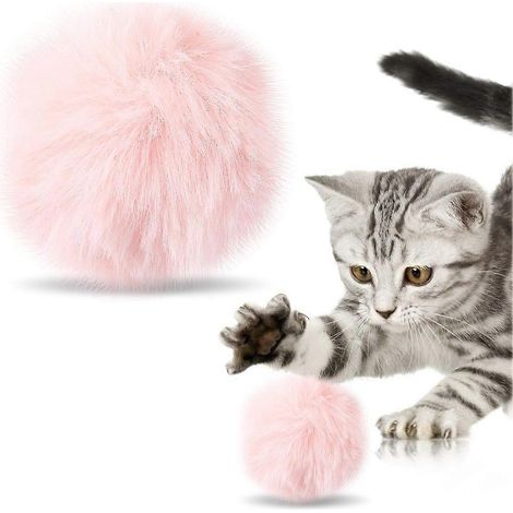 SCSYV Lot de 10 balles colorées portables pour chat, jouet pour chat et animal de compagnie rose (1/5)