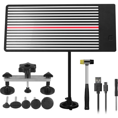 Kit Réparation Bosses Voiture Sans Peinture avec Planche LED Ligne, 3 Luminosités, Acrylique, Extracteur et Maillet Caoutchouc (1/5)