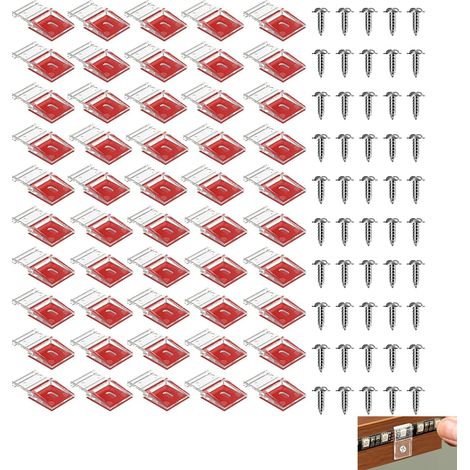 50 Pièces Clips de Fixation pour Bande LED Support pour Bande LED 10 mm Transparente avec Adhésif et Vis Fixation pour Ruban Lumineux IP30 IP65 (1/4)