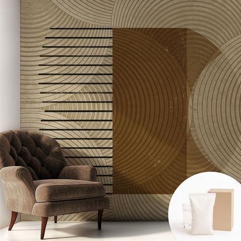 Papier peint intissé décoratif pour salon chambre et cuisine Facile à poser avec colle Géométrie de l'harmonie 250x250 cm (1/5)