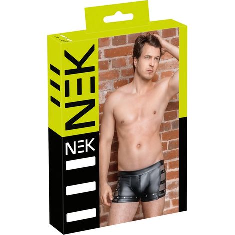 NEK - Boxer homme noir mat avec clous argentés et empiècements en mesh, taille 2XL (1/5)