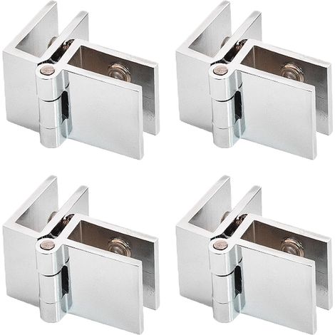 Sollbry 4 clips para puertas de vidrio, abrazaderas para bisagras de vidrio, bisagras de aleación de zinc, con tornillos, para puertas de vidrio y vitrinas (5-8 mm) (1/5)