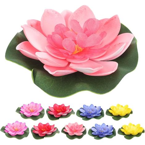 10 Pièces Lotus Flottantes pour Décoration Aquarium Bassin Créez un Décor Aquatique Naturel des Réalistes