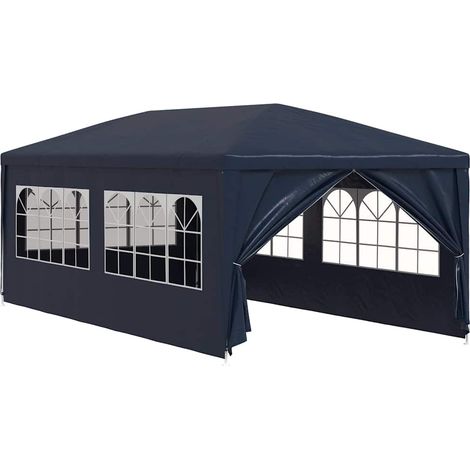 Tente de réception, Pavillon, Pergola, Tente de jardin, 3 x 6 m Bleu OIB6799E (1/5)