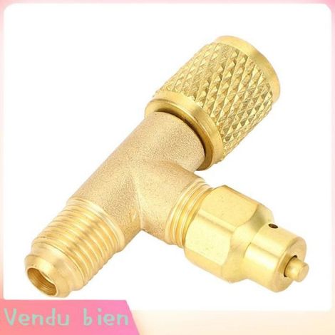 Vanne de Purge de Réfrigérant 1/4 SAE, Vanne de en Laiton avec Fonction de Ventilation pour Collecteurs HVAC R22 R12 (1/4)