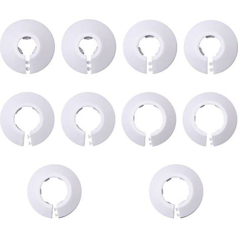 10 rosaces cache-tuyau radiateur blanches – 5 tailles (12/16/20/25/32 mm) en plastique (1/5)
