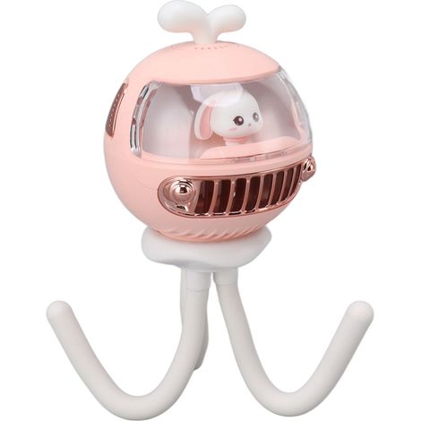 Ventilateur pour poussette bébé, 4 vitesses, silencieux, rechargeable, rotatif à 120°, anti-insectes, flexible, à clipser, avec veilleuse intégrée (1/5)