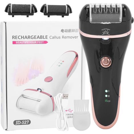 Rechargeable pédicure électrique lime à pieds anti-callosités, élimine les peaux mortes et callosités, outil noir rechargeable pour soin des pieds (1/5)