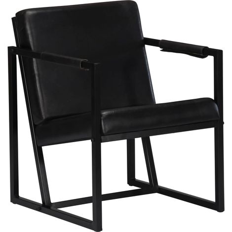 Poltrona poltrona lounge design club divano soggiorno nera vera pelle