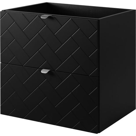 Mobile da bagno, Nero Opaco, 60 x 57 x 46 cm, Maniglie Argento (1/5)