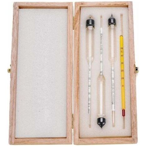 3 Pack Alcohol Tester with Thermometer, Alcohol Tester, Alcohol Content 0-40, 40-70, 70-100 Vol%, Hydrometer for Spirits, Distillates, Whiskey, Brandy, Vodka