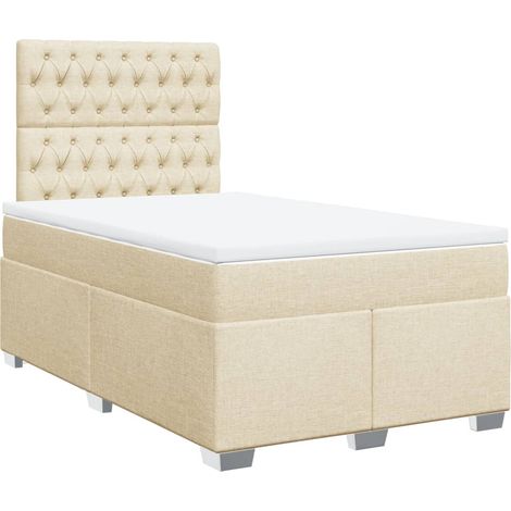 Maison Exclusive - Cama box spring con colchón tela color crema 1 (1/5)