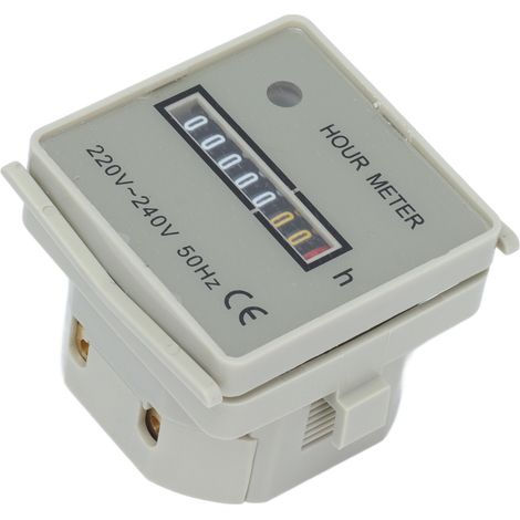 Compteur horaire mécanique HM-2/UWZ48, Minuteur industriel 220-240V 0.3W avec voyant indicateur, mesure de temps de fonctionnement, pour machine et équipement (1/5)
