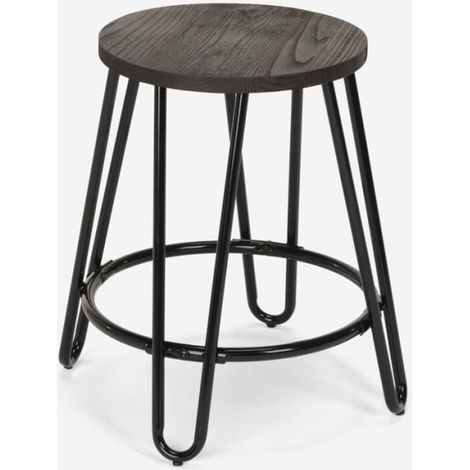 Tabouret de bars et restaurants au design industriel en métal Carbon One - Noir (1/4)