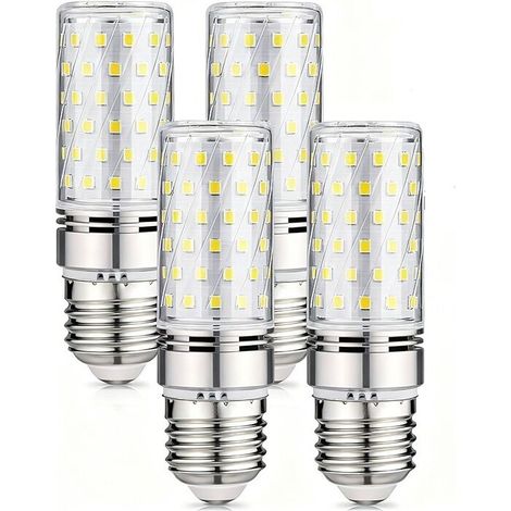 Bombilla LED E27 blanco frío 6000K 1600LM, bombillas LED de 16W equivalentes a una lámpara halógena de 150W, CA 220-240V, no regulable, base de rosca grande E27, paquete de 4 [Clase energética F]