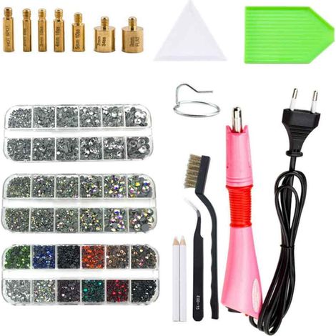Perforador Para Remaches - Herramienta De Perforación Puntual Con Calentamiento Térmico - Para Tela Y Cuero - 7 En 1 - Incluye Pinza Y 12 Cartuchos De Adhesivo - Profundidad Ajustable 2-10 Mm (1/5)