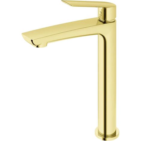 Mitigeur lavabo à bec haut sans garniture de vidage (bouchon) Or (1/2)