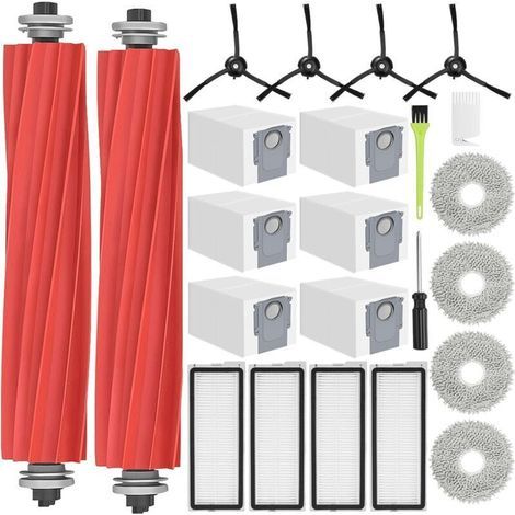Kit di accessori Qrevo S per Roborock Qrevo S/Qrevo Pro/QRevo MaxV/Qrevo Plus, ricambi per Qrevo S, 2 spazzole principali, 6 sacchetti per la polvere, 4 panni per mop, 4 filtri e 4 spazzole laterali n (1/4)