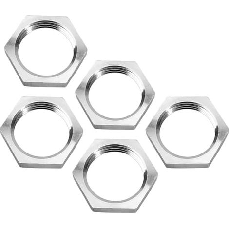 Lot de 5 écrous hexagonaux M22 x 1,5 mm pour raccord de tuyau femelle en acier inoxydable 304 métrique à filetage fin (taille: S27 H5) (1/5)