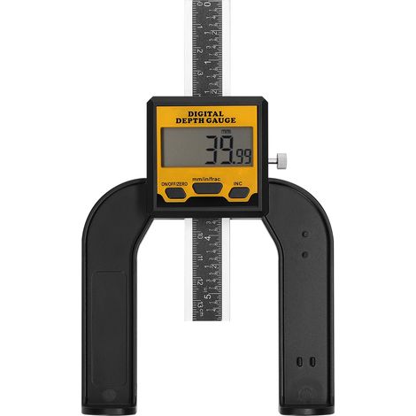 Règle de profondeur pour le travail du bois 0-80 mm Jauge de hauteur de scie à table numérique Écran LCD Pied à coulisse 3 modes d'unité Mise hors tension automatique avec fond magnétique (1/5)