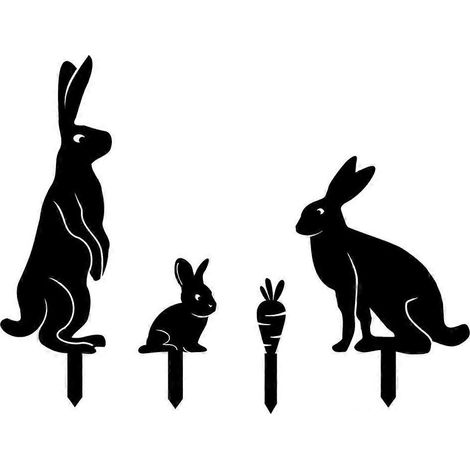 Osterhasen-Karotten-Gartenstecker aus Acryl, dekoratives Schild, Partydekoration