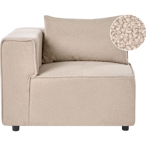 Módulo esquinero moderno minimalista de 1 plaza tapizado de bouclé beige Axebo (1/5)