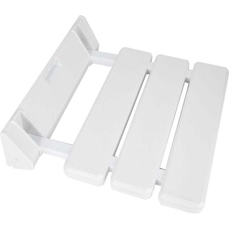 Asiento de ducha de pared, banco de baño plegable para sauna doméstica, blanco (1/4)