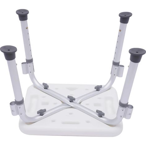 Silla de ducha, altura regulable, diseño antideslizante, color blanco. (1/2)