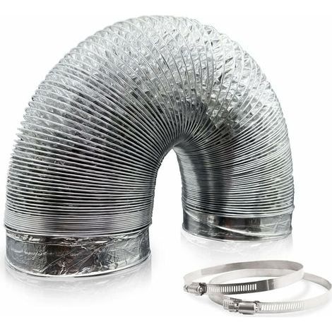 Tuyau ventilation en aluminium de 150 mm pour hotte aspirante, ventilateur tubulair(5 mètres de longueur) (1/3)