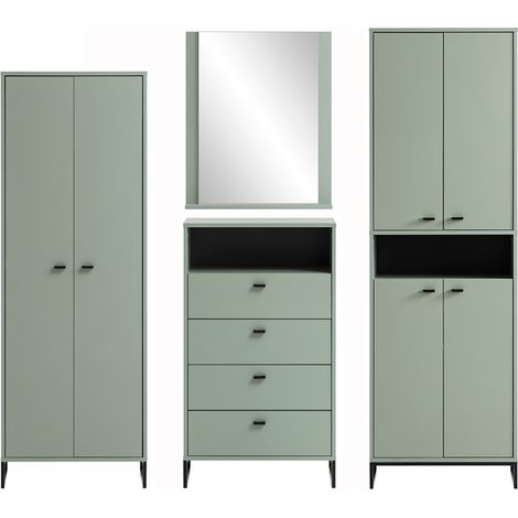 Garderoben komplett Set JULBACH-80 in Pistazie, B/H/T: ca. 210,6/185,5/33,05 cm (1/5)