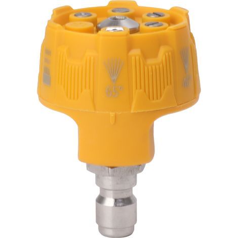 6-in-1-Hochdruckreiniger-Sprühdüse, verstellbare Multifunktionsdüse, 1/4"-Anschluss, gelbe Spitze (1/5)