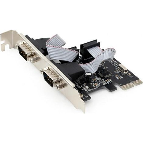 Tarjeta PCI Express de bajo perfil con 2 puerto serie DB9 macho con low profile (1/4)