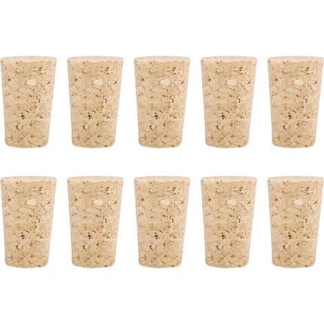 10 Bouchons en Liège Naturel pour Bouteilles de Bière, Bouchons Tronconiques en Bois (20x15x35mm) (1/5)
