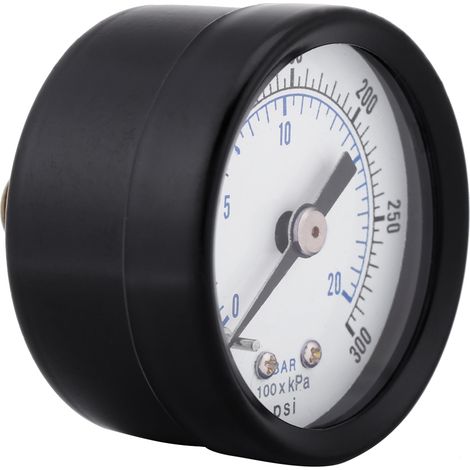 Manomètre miniature pour carburant, air, huile, liquide, eau, 0-20 bar / 0-300 psi, filetage 1/8" BSPT (1/5)