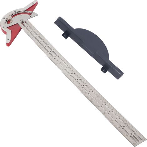 Règle de bord, rapporteur, équerre en T en alliage d'aluminium, règle de bord pour menuisiers, étudiants, architectes et designers, 50,8 cm (20 po) (1/5)