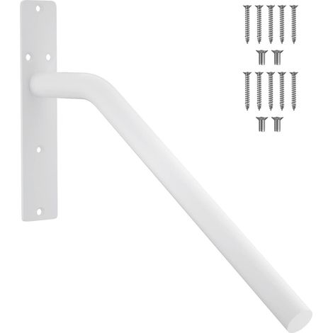 Corrimano a parete Walfront per scale da 1 a 3 gradini, per esterni e interni, in acciaio legato resistente (BIANCO)