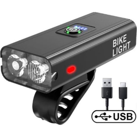 Lampe de Poche - Double T6 - Rechargeable USB - Haute Intensité - Pour Vélo Loisir (1/3)