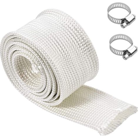 Tuyau D'échappement Isolé 25mm pour Générateur 120CM pour Echappement Chauffage de Stationnement Tuyau d'isolation Gaine en Fibre de Verre Haute Température (1/5)