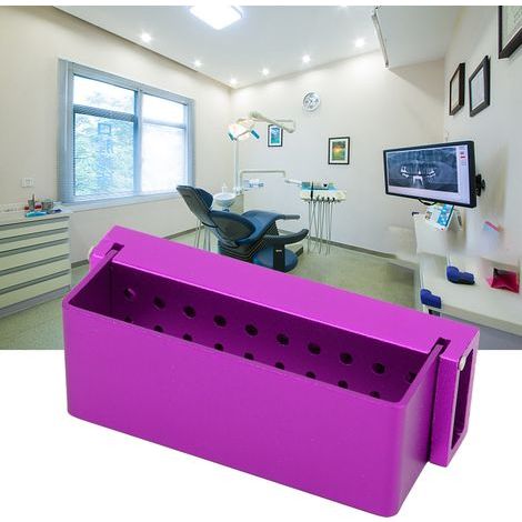 Dentalbedarf, Werkzeuge, Edelstahl, 30 Löcher, Desinfektionsbohrer, Halter für Dentalbohrer, lila (1/5)