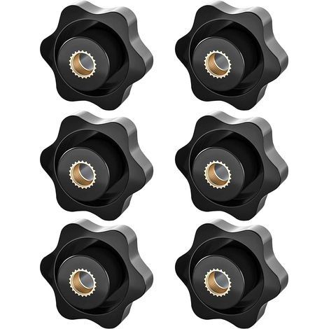 Bouton de Serrage M8, Ecrou Étoile, Bouton de Serrage à Filetage Moleté, Écrou De Serrage M8, Étoile Tête Écrous De Serrage Bouton,pour les Mécaniques, Mobilier, Équipements Électroniques, 6 Pa (1/5)