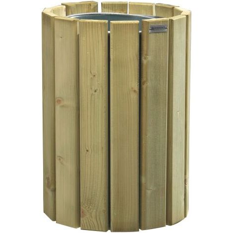 Corbeille murale 20 litres Rossignol Eden ronde extérieur bois