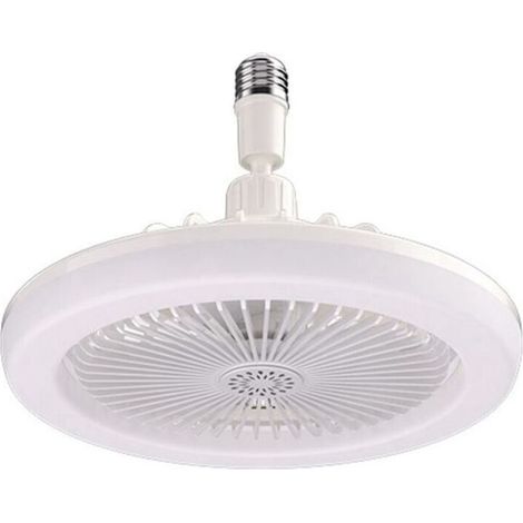 Ventilateurs de Plafond avec TéLéCommande et Lampe, Base Convertisseur E27, Intelligents Silencieux Pour Chambre à Coucher Salon