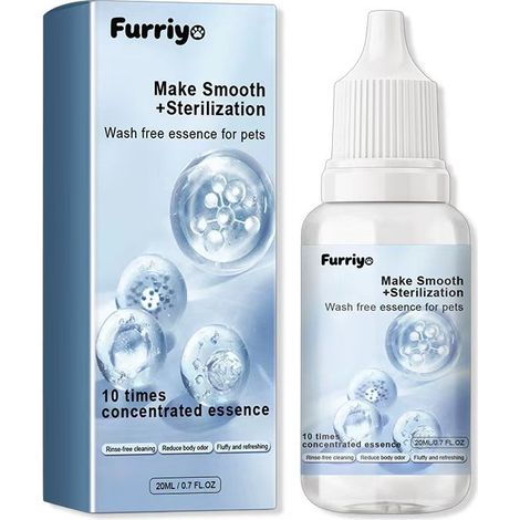 Furriyo Pet No-Rinse Essence, wasserlose Reinigung, Fleckenentfernung und pflegende Haustierpflegeflüssigkeit (1/5)