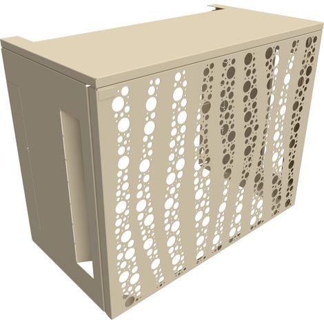 Cache climatiseur ATOLE en Aluminium Thermolaqué - Taille 1 : H. 80 x L. 100 x P. 54 cm - Crème