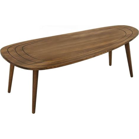 Dmora - Tavolino da salotto Beid, Tavolo basso da caffè, Portariviste per divano, Ripiano da soggiorno, 115x50h38 cm, Noce, con imballo rinforzato, con imballo rinforzato (1/5)