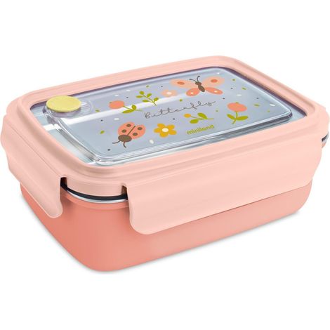MINILAND Contenitore Pranzo In Acciao Inox Steel Lunchbox Explorer Rosa (1/5)